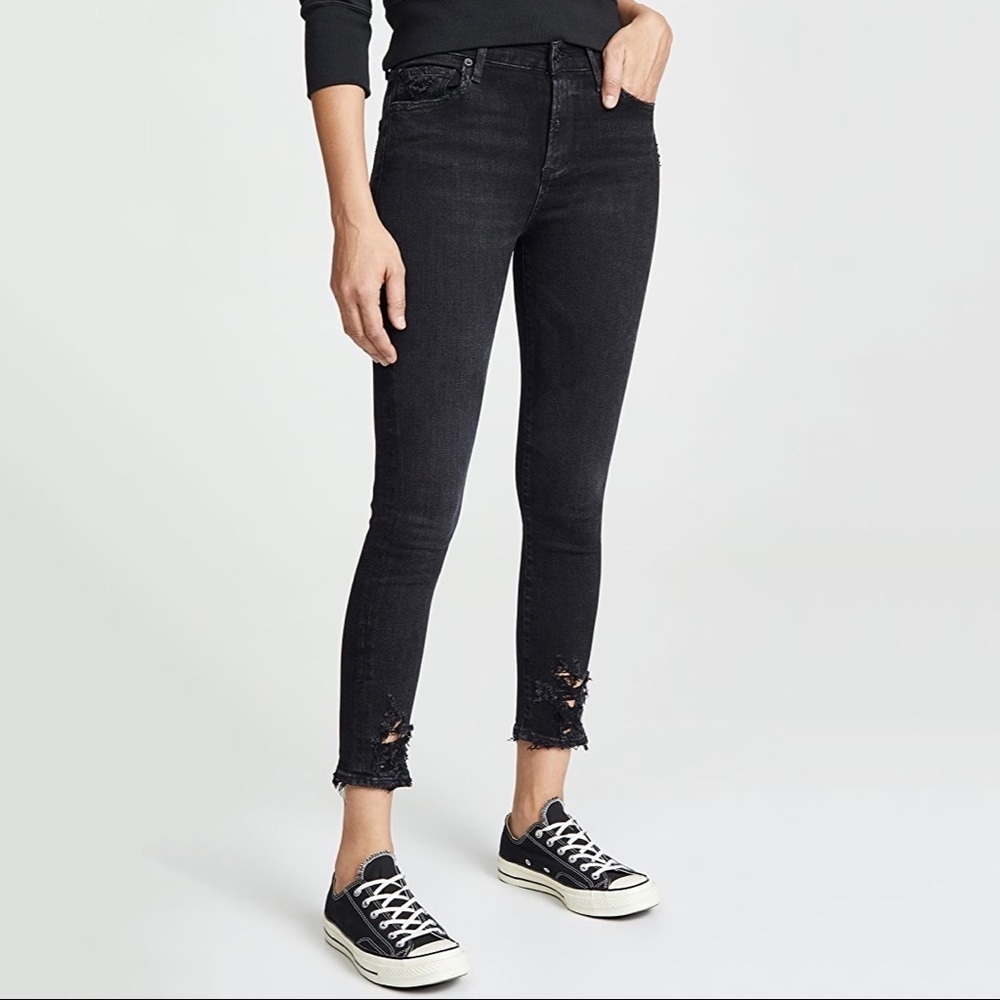 AGOLDE Sophie High Rise Skinny Cropped Jeans in Temple Wash Sz 27
